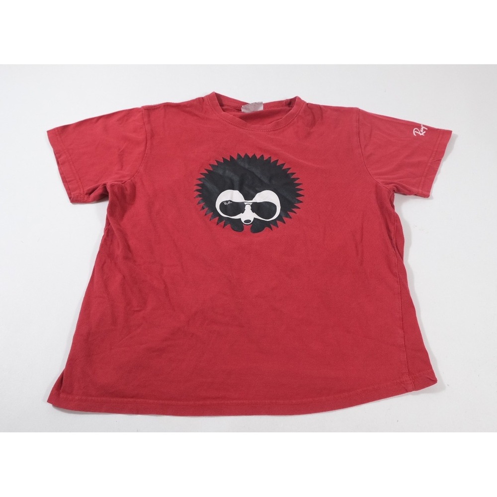 Ray-Ban T-Shirt‎ Womens M Red Hedgehog Graphic Short Sleeve Casual Crew Neck Tee